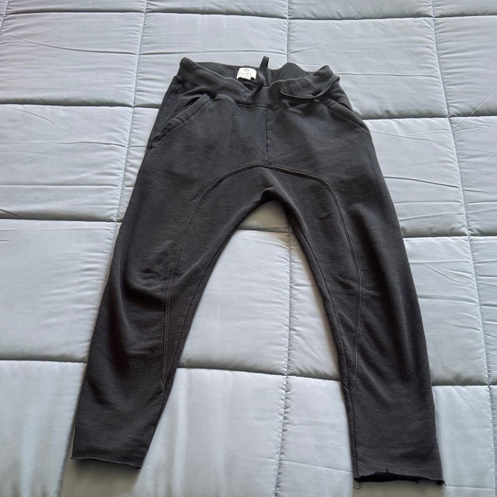 Men’s small dropcrotch Zine  Jogger Sweatpants cutoff / ankle